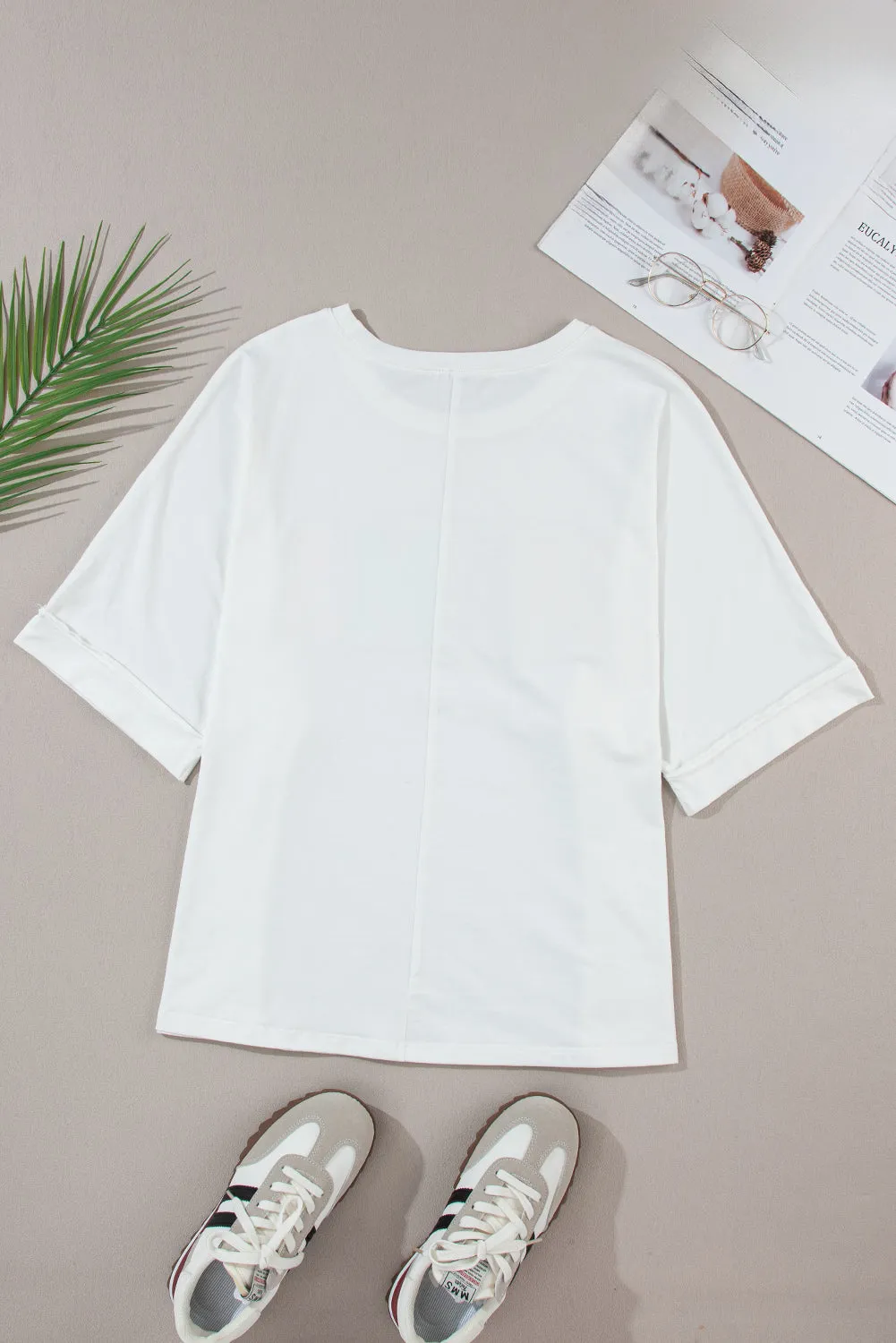 MAMA Chenille Patched Crew Neck T Shirt