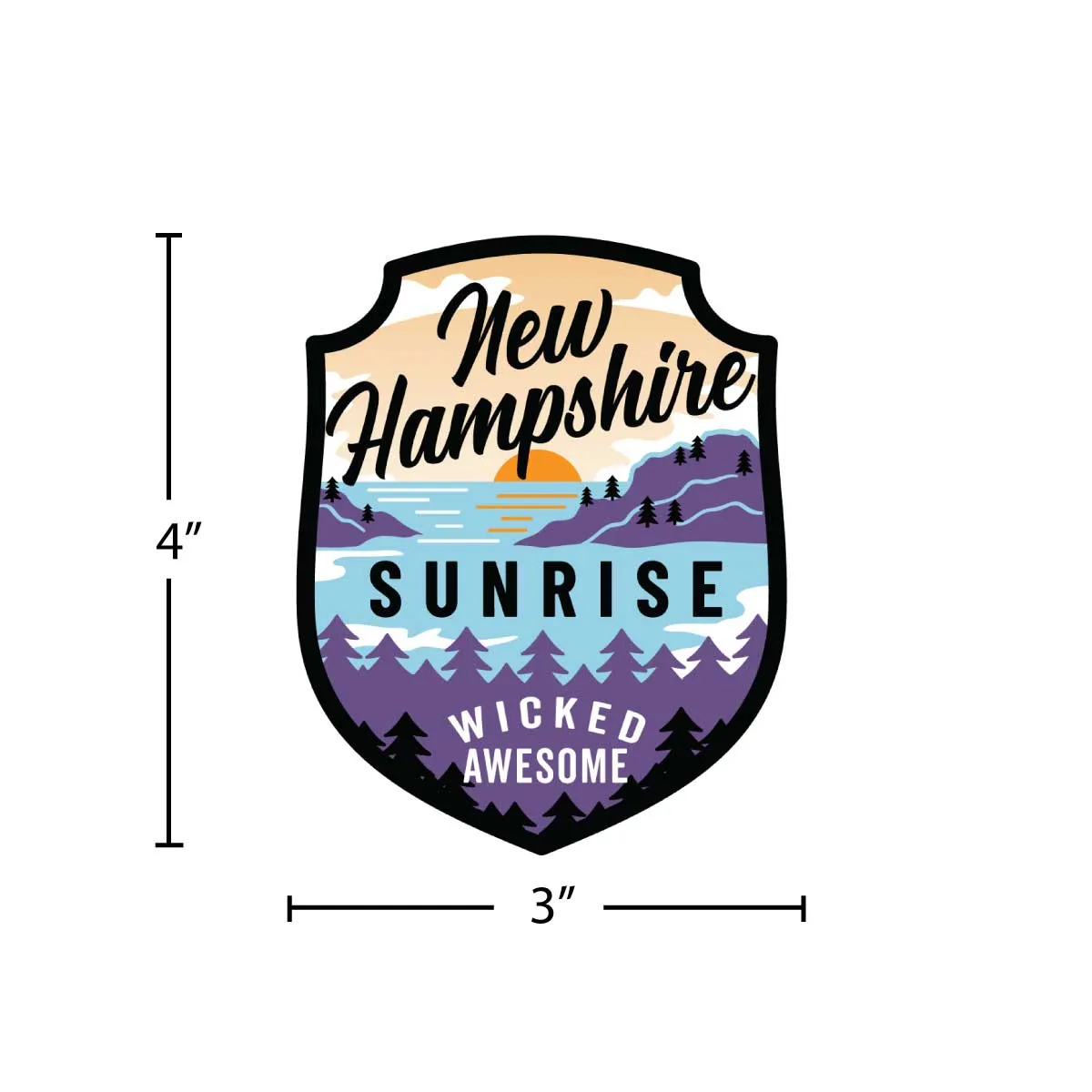 New Hampshire Sunrise State Pride Vinyl Sticker