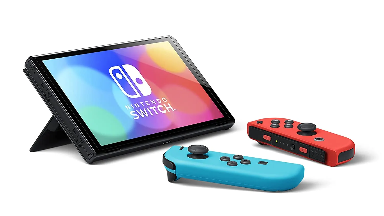 Nintendo Switch OLED model With Neon Red & Neon Blue Joy-Con
