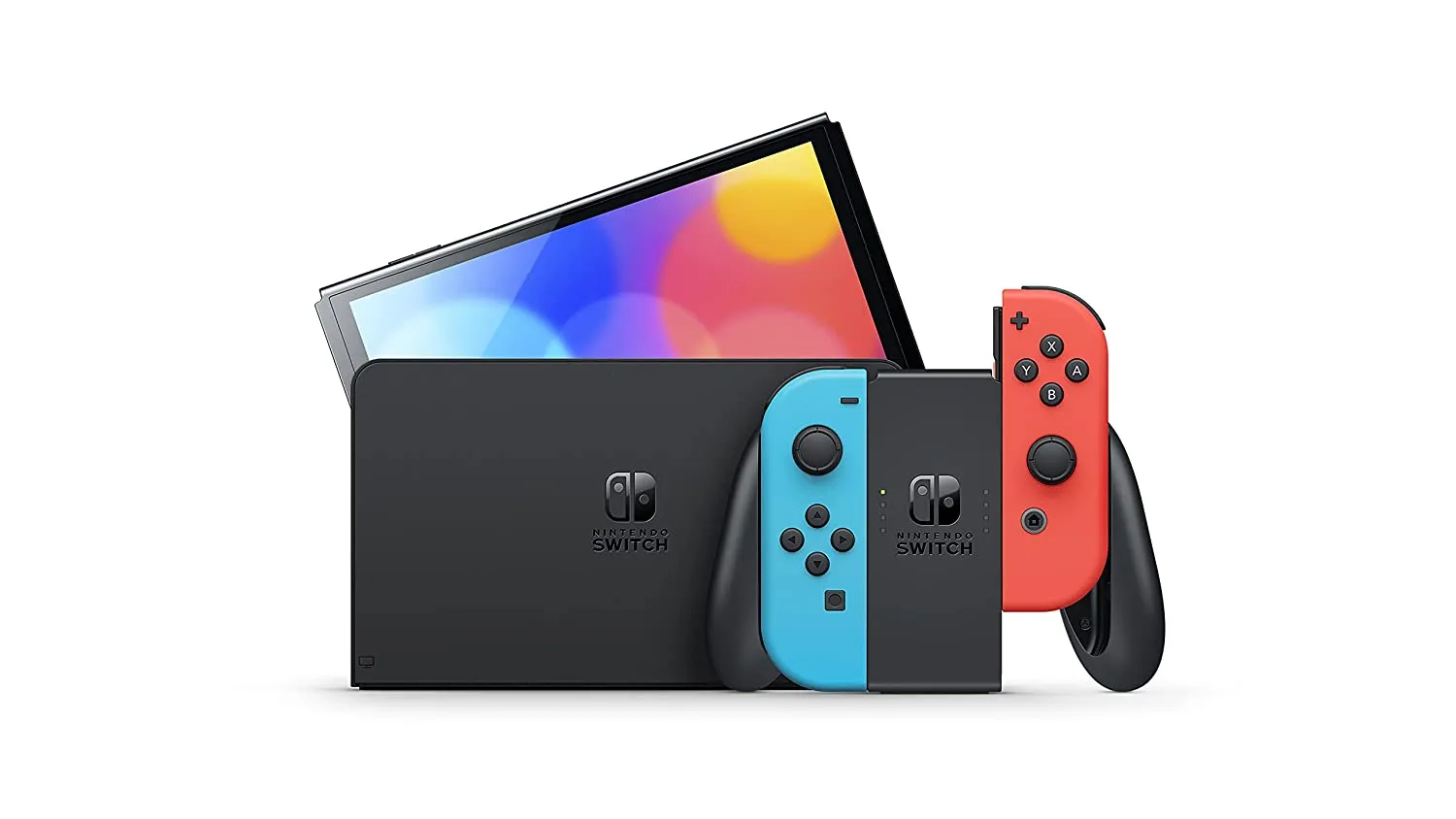 Nintendo Switch OLED model With Neon Red & Neon Blue Joy-Con