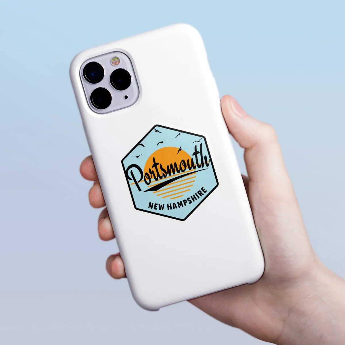 Portsmouth New Hampshire Ocean Sunset Mini Vinyl Sticker