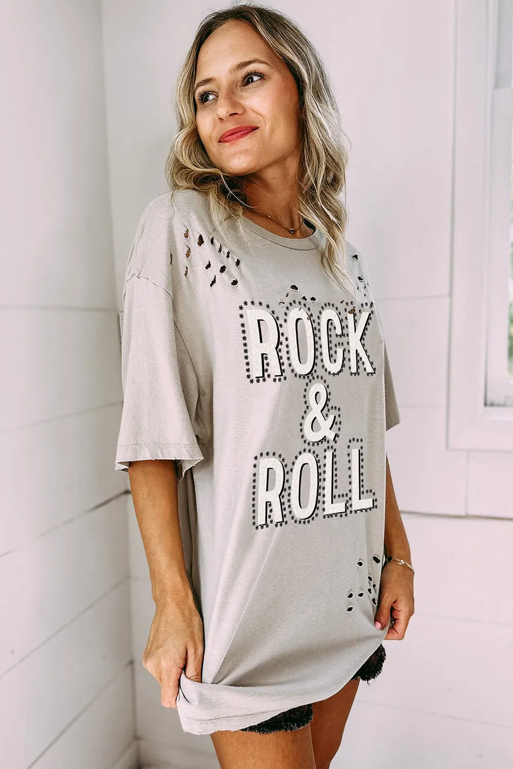 Rock & Roll Graphic Distressed Vintage Tee