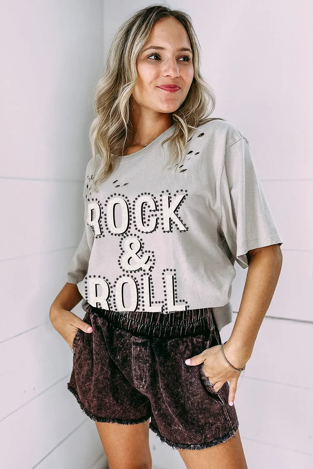 Rock & Roll Graphic Distressed Vintage Tee