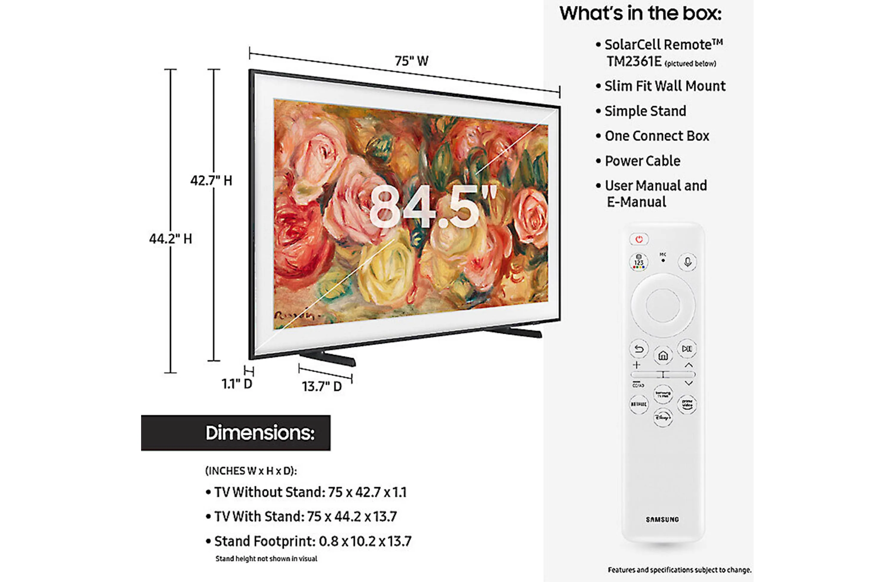 Samsung LS03D "The Frame" 85" 4K Smart QLED UHD TV with HDR and Art Display Modes