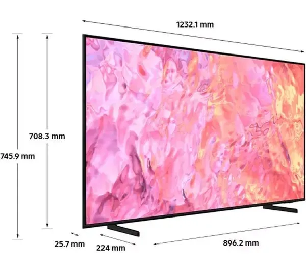 Samsung QE55Q60C (2023) QLED HDR 4K Ultra HD Smart TV, 55 inch with TVPlus - Black