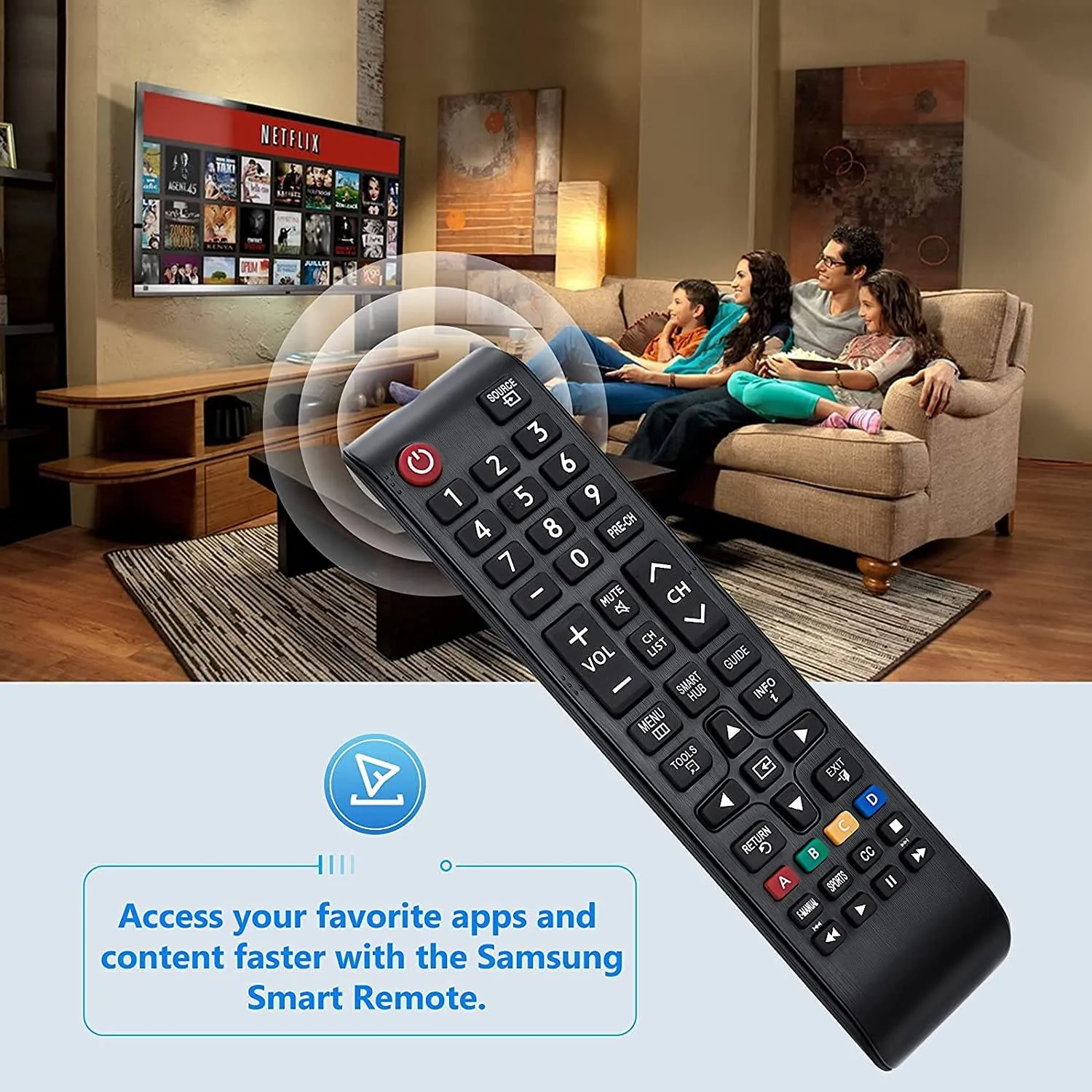 Samsung-TV-Remote for All Samsung LCD LED HDTV 3D Smart TVs Models