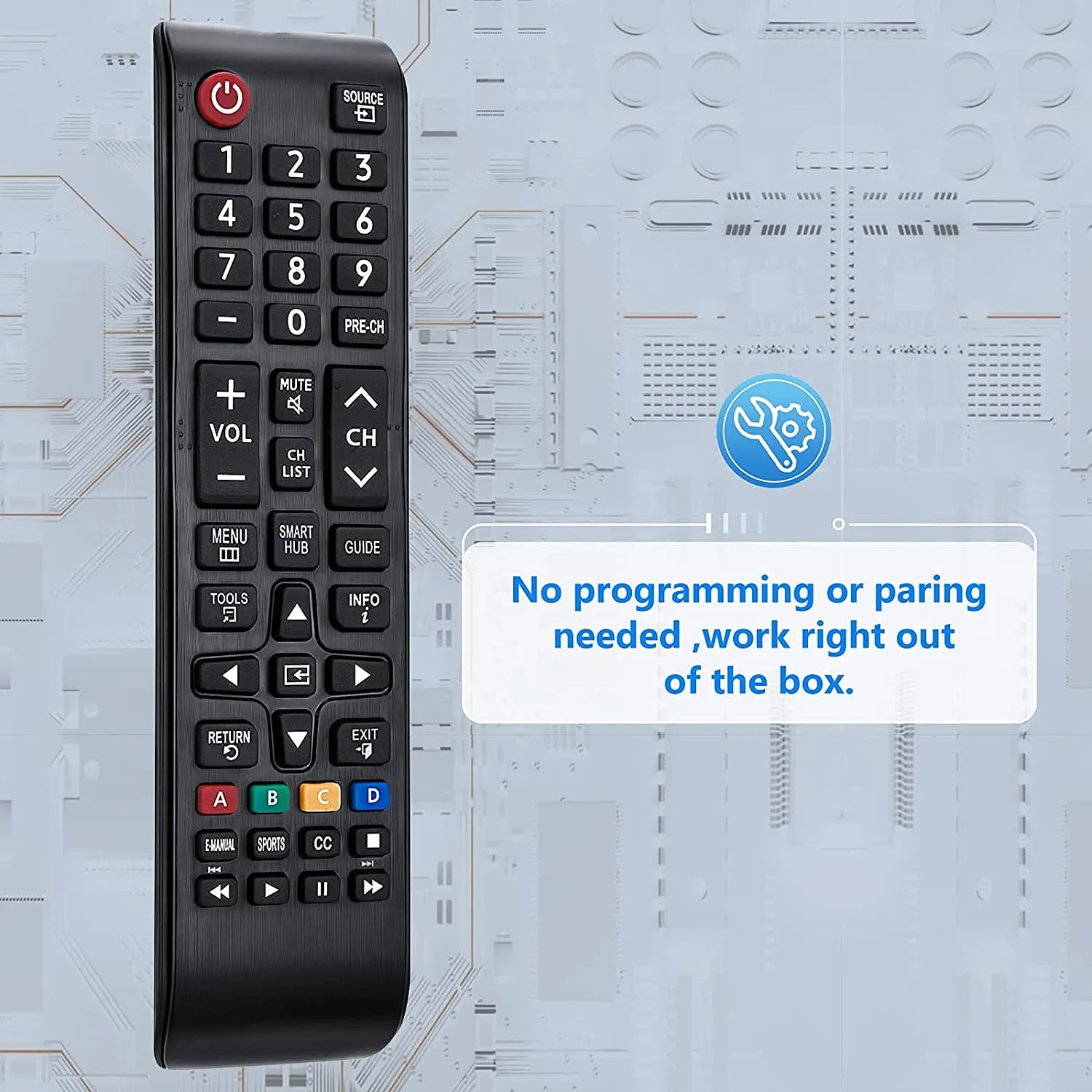 Samsung-TV-Remote for All Samsung LCD LED HDTV 3D Smart TVs Models