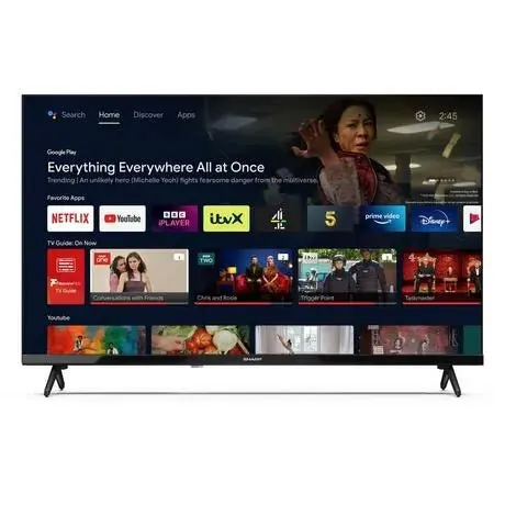 Sharp 1T-C24FH2KL2AB 24" HD Ready Led Android Smart TV Chromecast - Black