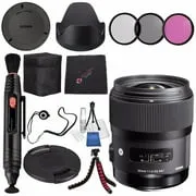 Sigma 35mm f/1.4 DG HSM Art Lens for Nikon DSLR Cameras #340306   67mm 3 Piece Filter Kit   Lens Pen Cleaner   Microfiber Cleaning Cloth Bundle