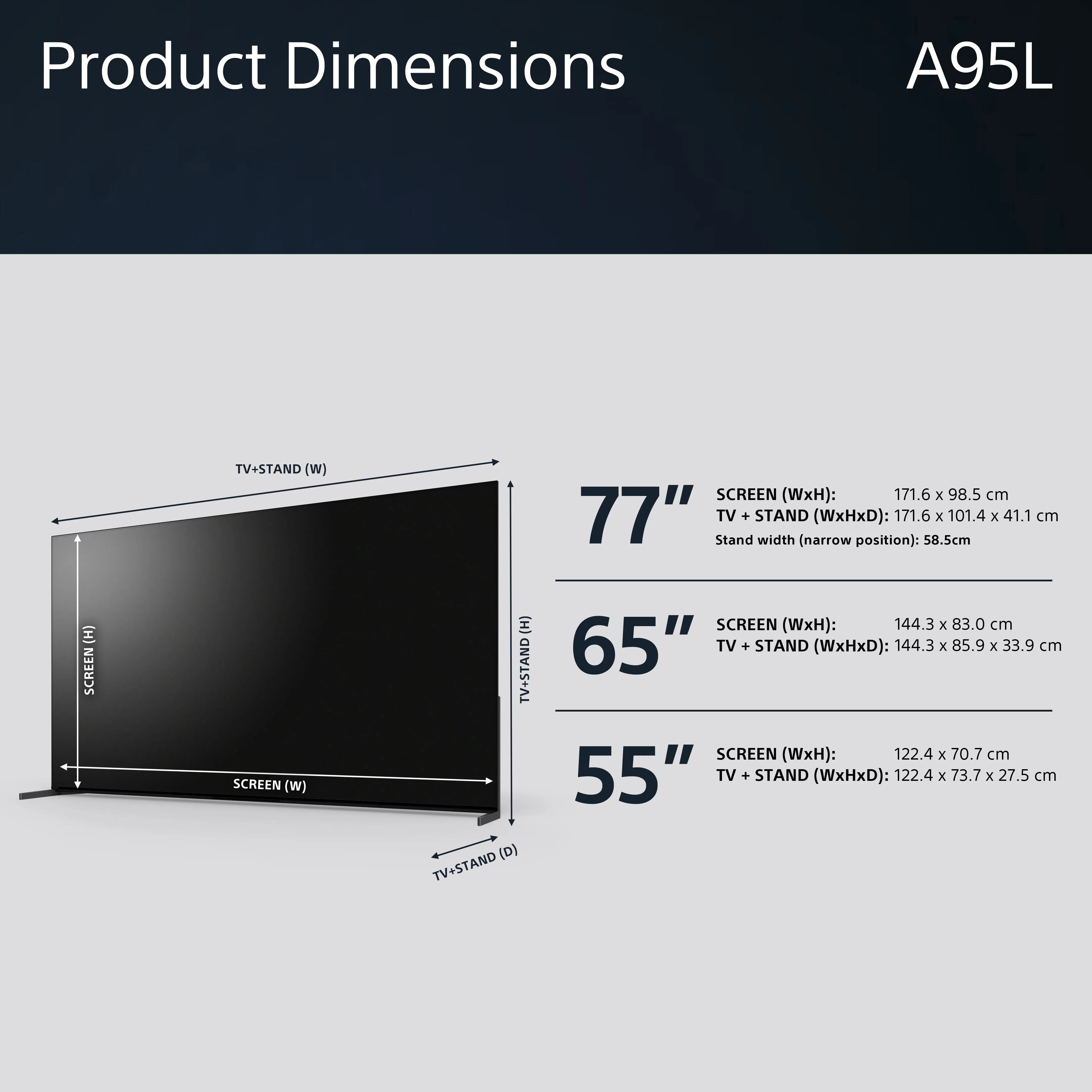 Sony XR55A95LU 55 Inch A95L 4K UHD HDR Google Smart Bravia TV 2023