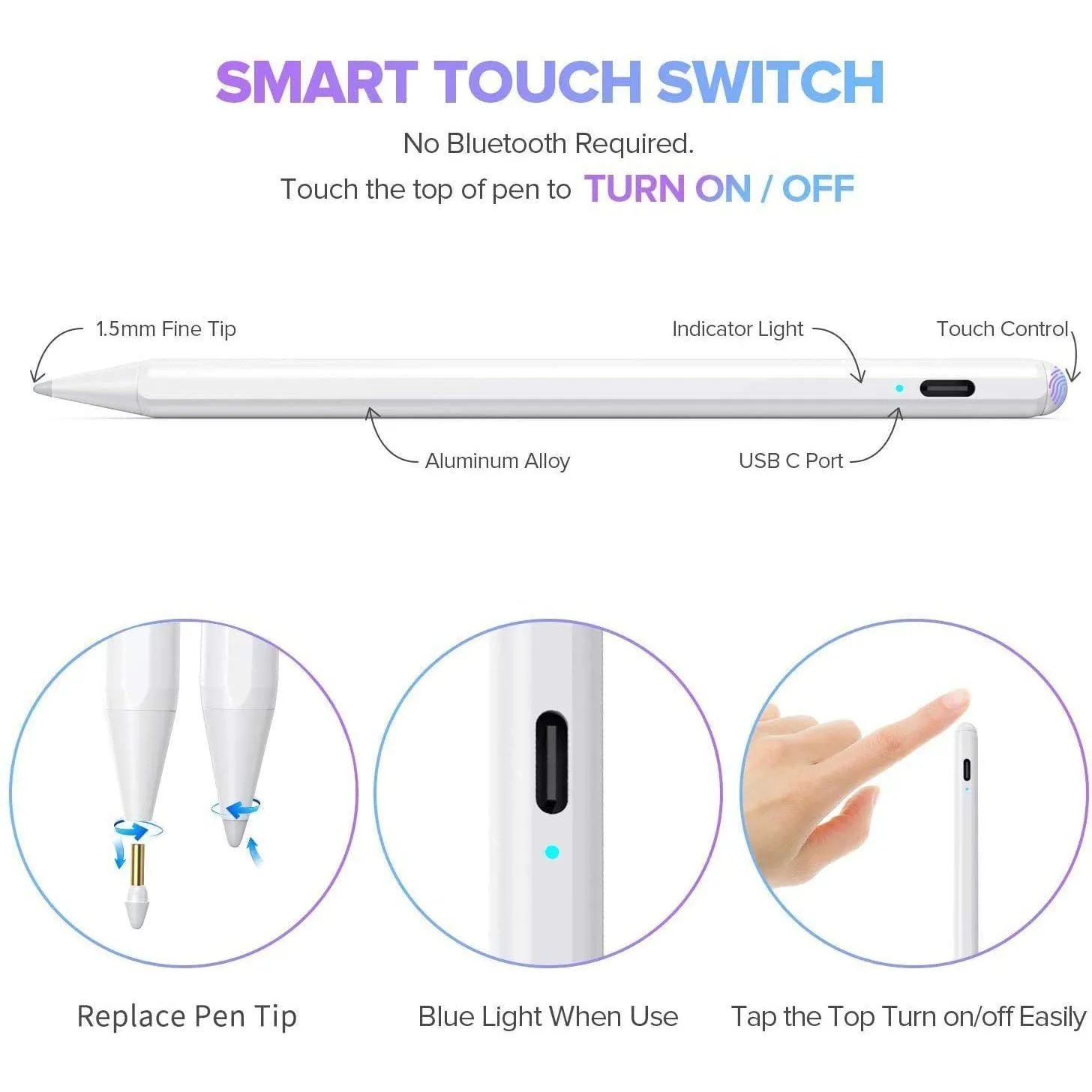 Stylus Pen for iPad with Palm Rejection, Active Pencil Compatible with (2018-2020)