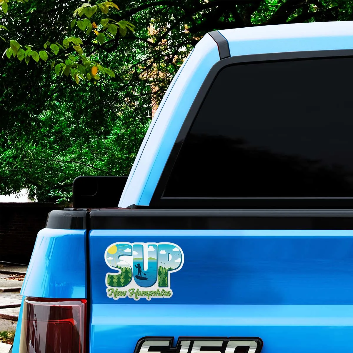 SUP New Hampshire Die Cut Vinyl Sticker Stand Up Paddleboard