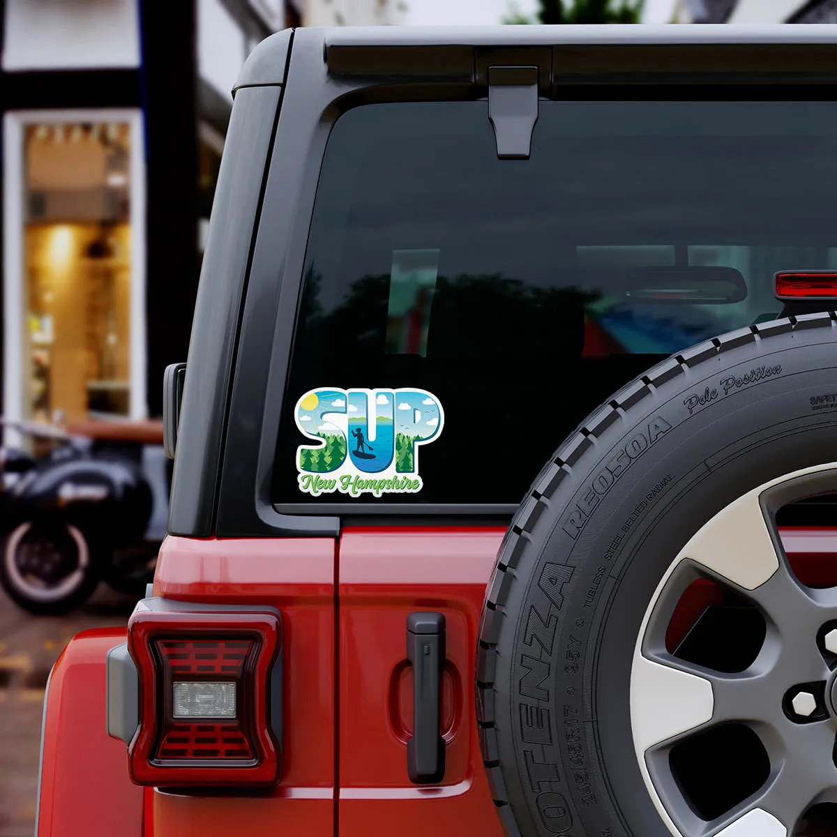 SUP New Hampshire Die Cut Vinyl Sticker Stand Up Paddleboard