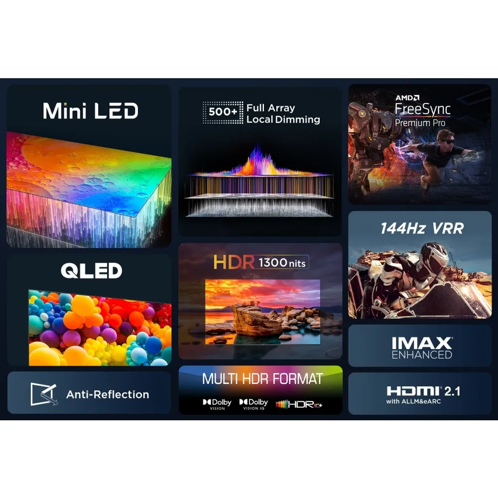 TCL 65C805K 65 Inch C805K 4K UHD HDR QLED Mini LED Smart Google TV 2024