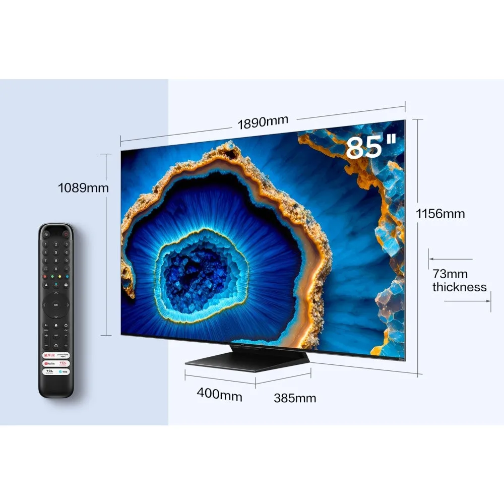 TCL 85C805K 85 Inch C805K 4K UHD HDR QLED Mini LED Smart Google TV 2024