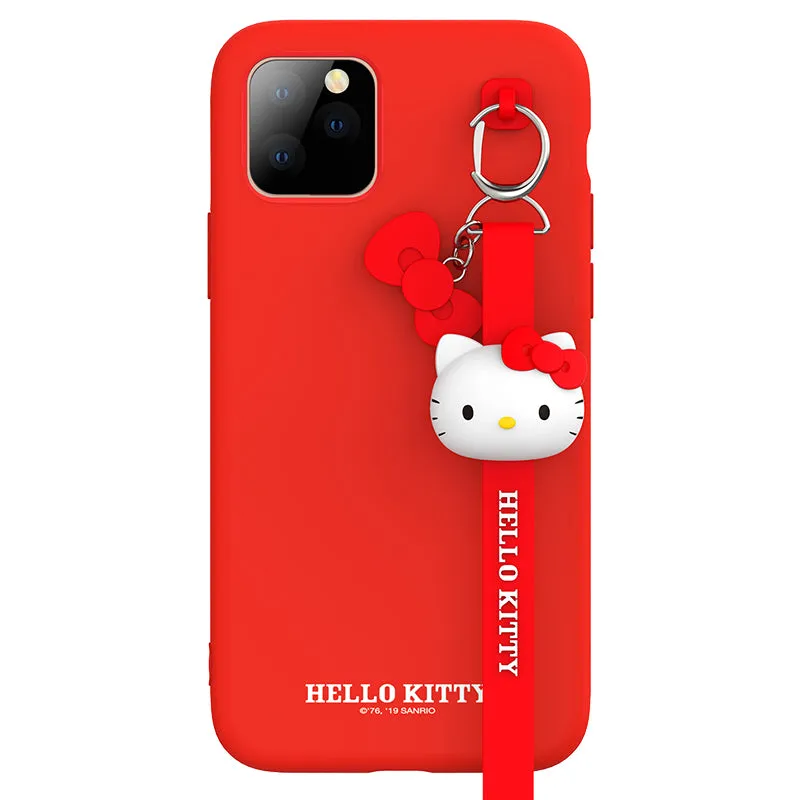 UKA Hello Kitty Liquid Silicone Case Cover with 3D Wrist Strap Lanyard