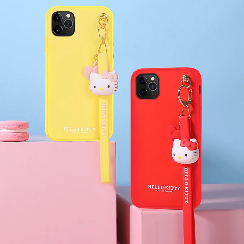 UKA Hello Kitty Liquid Silicone Case Cover with 3D Wrist Strap Lanyard