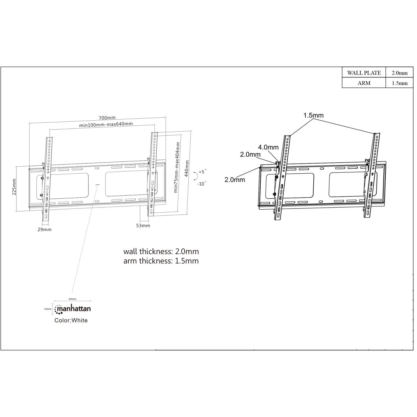 Universal Flat-Panel TV Tilting Wall Mount with Post-Leveling Adjustment