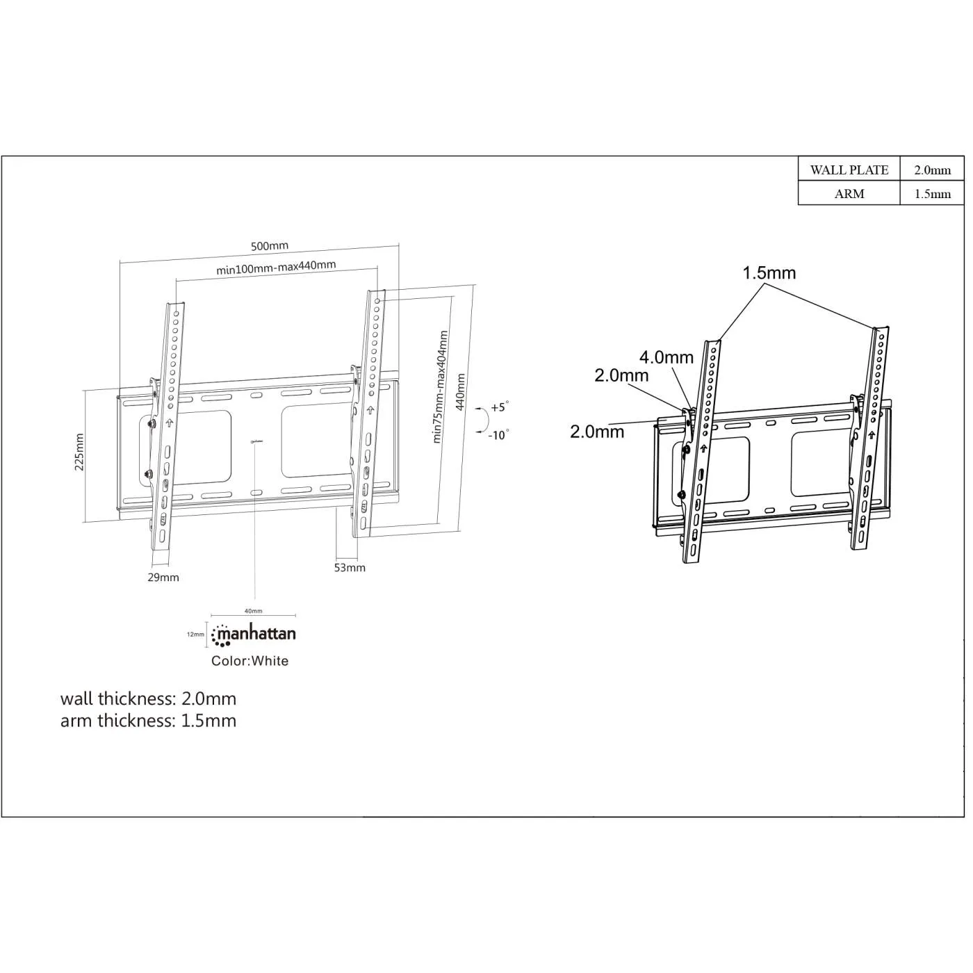 Universal Flat-Panel TV Tilting Wall Mount with Post-Leveling Adjustment