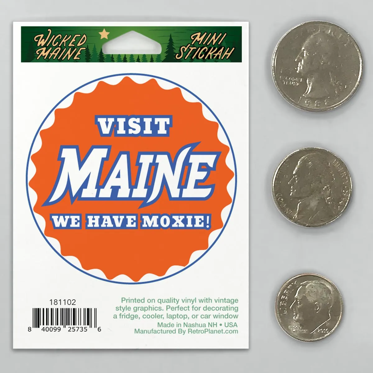 Visit Maine Moxie State Pride Mini Vinyl Sticker
