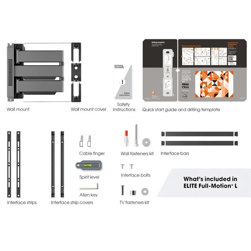 Vogel TVM5645B Full Motion TV Wall Mount for 40" - 77" TVs Max 45 Kg - Black
